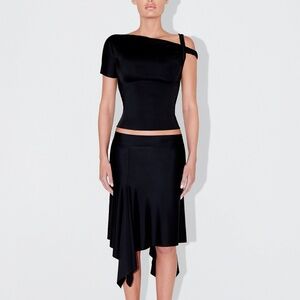 khy By Kylie Jenner Women's Size 3XL Black Sleek Stretch Twisted Top NEW